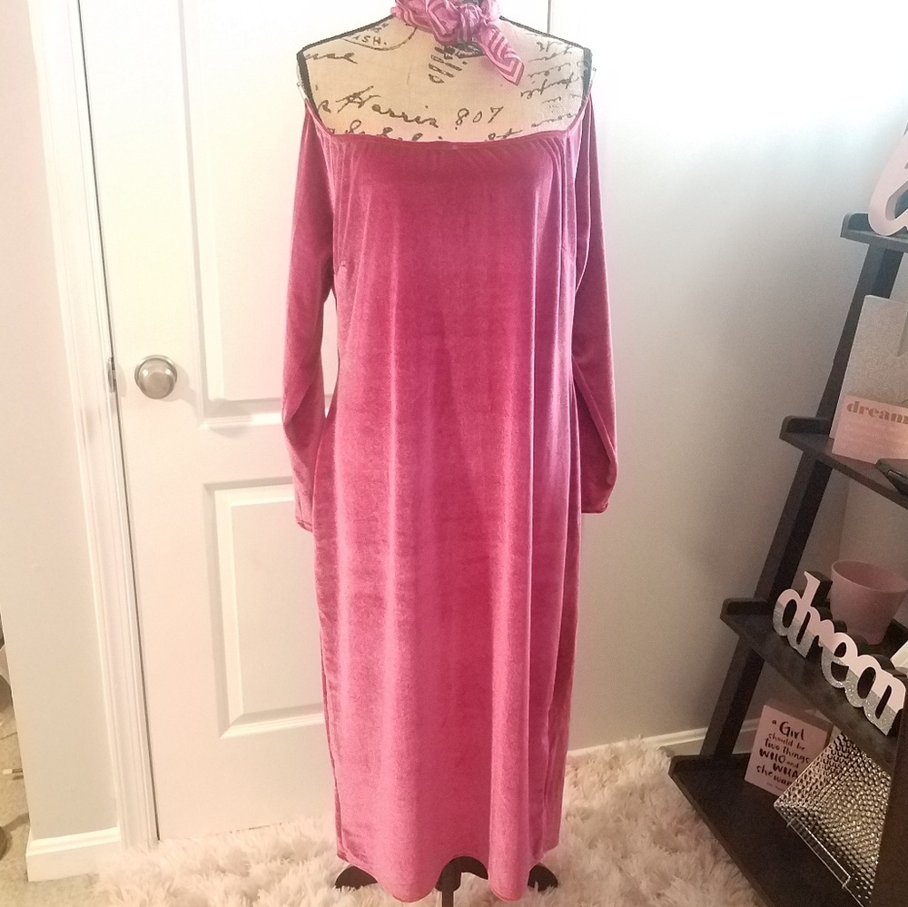 Raspberry Off-shoulder Dress